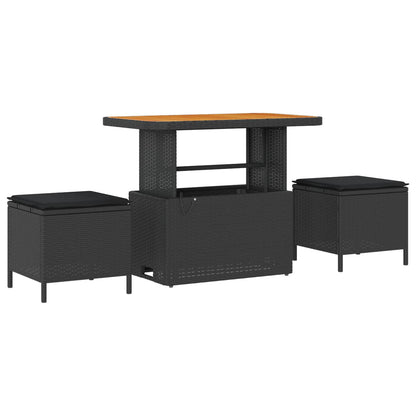 Set Divano da Giardino 12 pcs Nero polyrattan