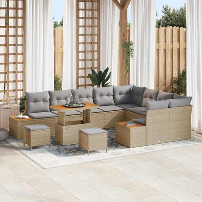 Set Divano da Giardino 12 pcs Beige polyrattan