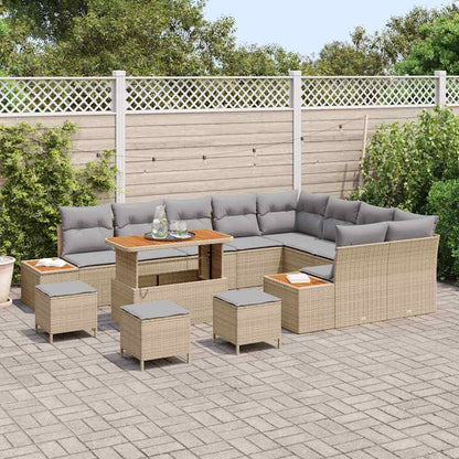 Set Divano da Giardino 13 pcs Beige polyrattan