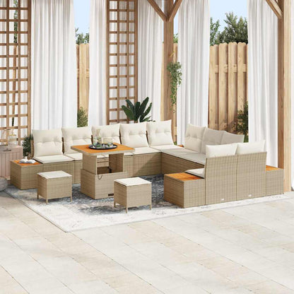 Set Divano da Giardino 13 pcs Beige polyrattan