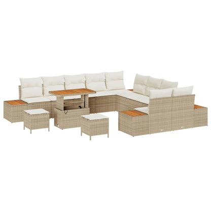 Set Divano da Giardino 13 pcs Beige polyrattan