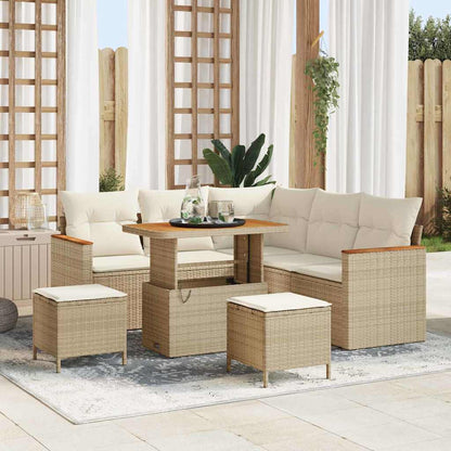 Set Divano da Giardino 8 pcs Beige polyrattan
