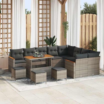 Set Divano da Giardino 13 pcs Grigio polyrattan