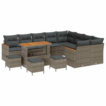 Set Divano da Giardino 13 pcs Grigio polyrattan