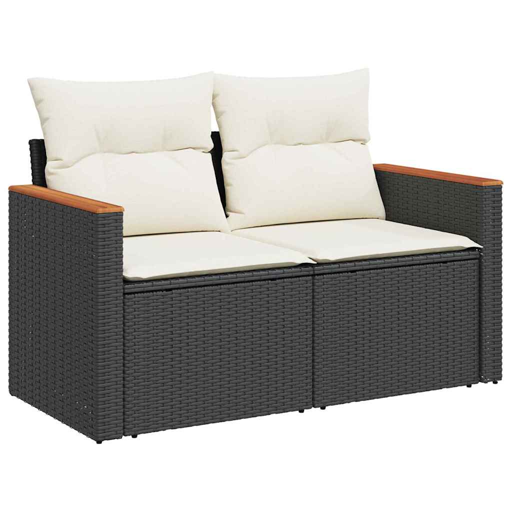 Set Divano da Giardino 13 pcs Nero polyrattan