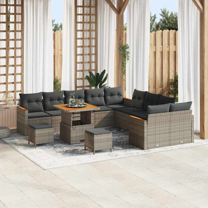 Set Divano da Giardino 13 pcs Grigio polyrattan
