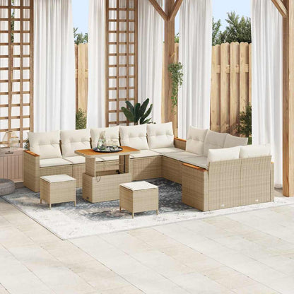 Set Divano da Giardino 13 pcs Beige polyrattan
