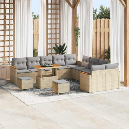 Set Divano da Giardino 13 pcs Beige polyrattan
