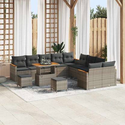 Set Divano da Giardino 13 pcs Grigio polyrattan