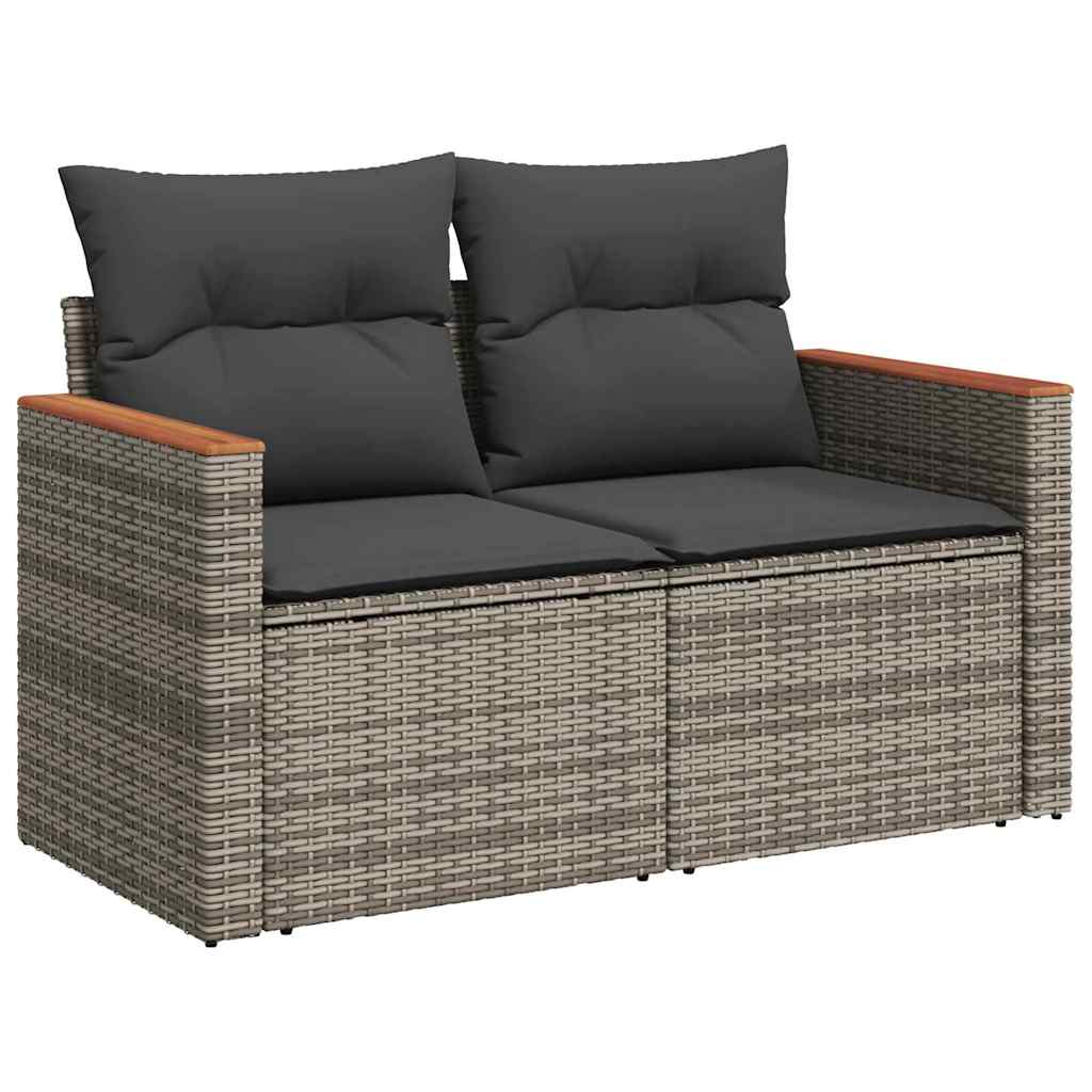 Set Divano da Giardino 14 pcs Grigio polyrattan