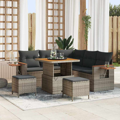 Set Divano da Giardino con cuscino 8 pcs Grigio