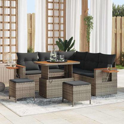 Set Divano da Giardino con cuscino 8 pcs Grigio
