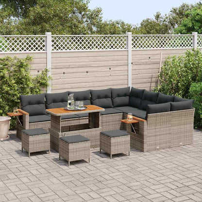 Set Divano da Giardino con cuscino 13 pcs Grigio