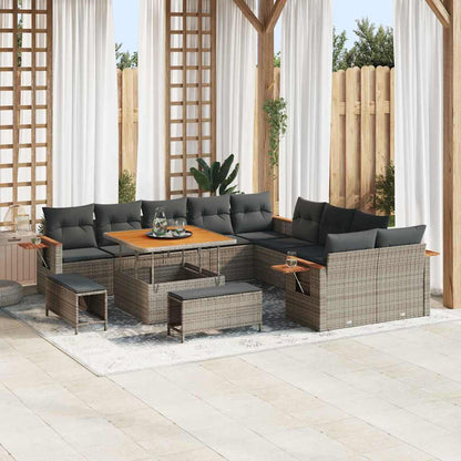 Set Divano da Giardino con cuscino 13 pcs Grigio