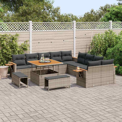 Set Divano da Giardino con cuscino 13 pcs Grigio