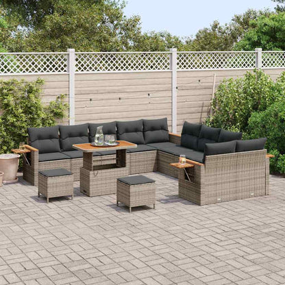 Set Divano da Giardino con cuscino 13 pcs Grigio