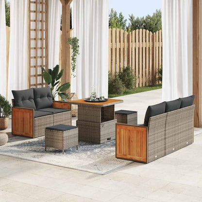 Set Divano da Giardino con cuscino 8 pcs Grigio