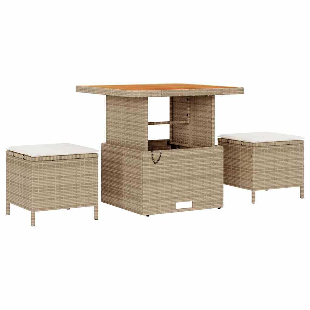 Set Divano da Giardino con cuscino 12 pcs Beige e Crema