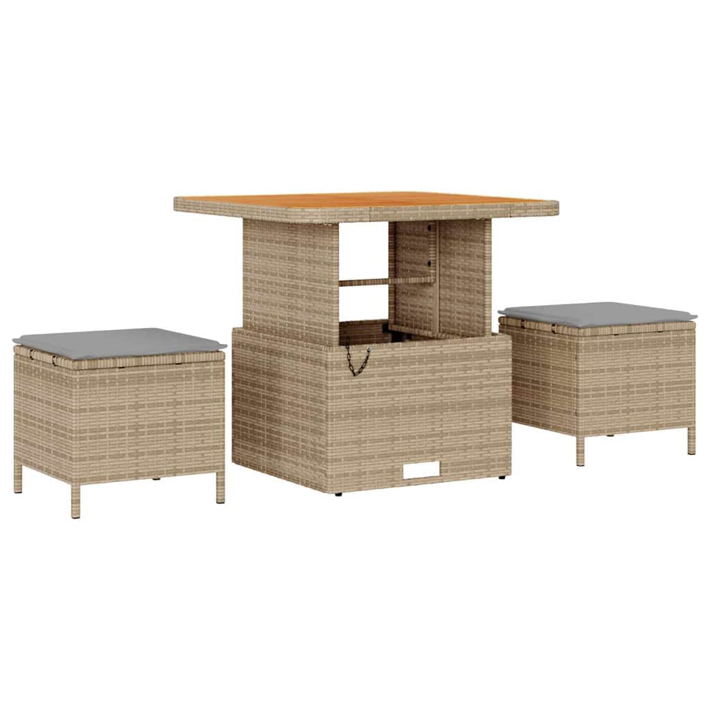 Set Divano da Giardino con cuscino 12 pcs Beige e Grigio Chiaro
