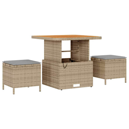 Set Divano da Giardino con cuscino 12 pcs Beige e Grigio Chiaro