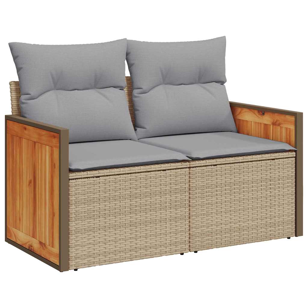 Set Divano da Giardino con cuscino 12 pcs Beige e Grigio Chiaro