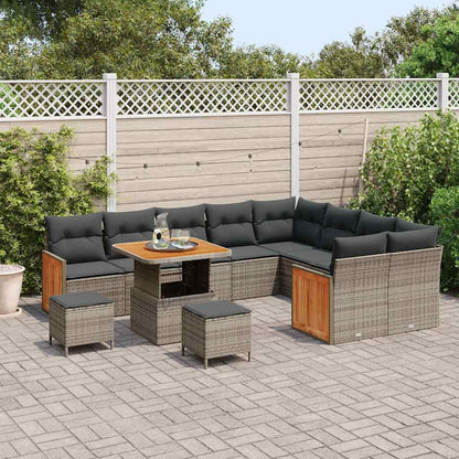 Set Divano da Giardino con cuscino 12 pcs Grigio
