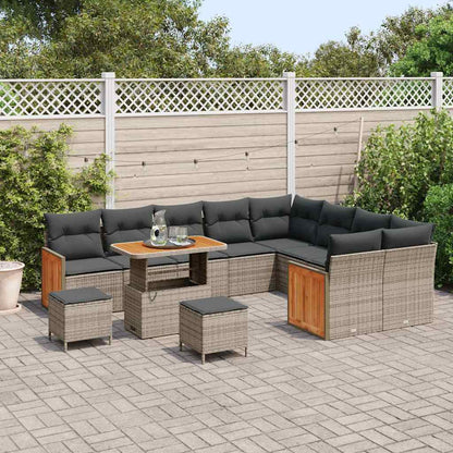 Set Divano da Giardino con cuscino 12 pcs Grigio
