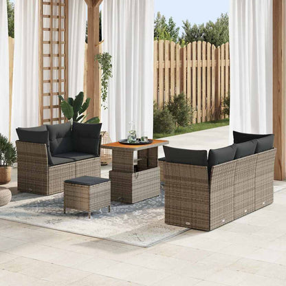 Set Divano da Giardino con cuscino 8 pcs Grigio