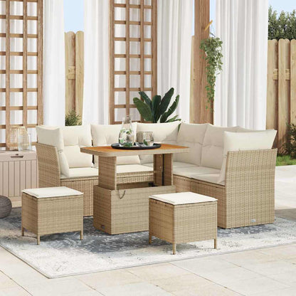 Set Divano da Giardino con cuscino 8 pcs beige e panna