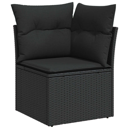 Set Divano da Giardino con cuscino 9 pcs Nero 90 x 55 x 71 cm
