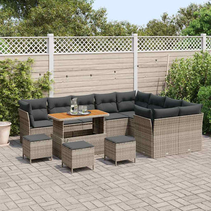 Set Divano da Giardino con cuscino 13 pcs Grigio