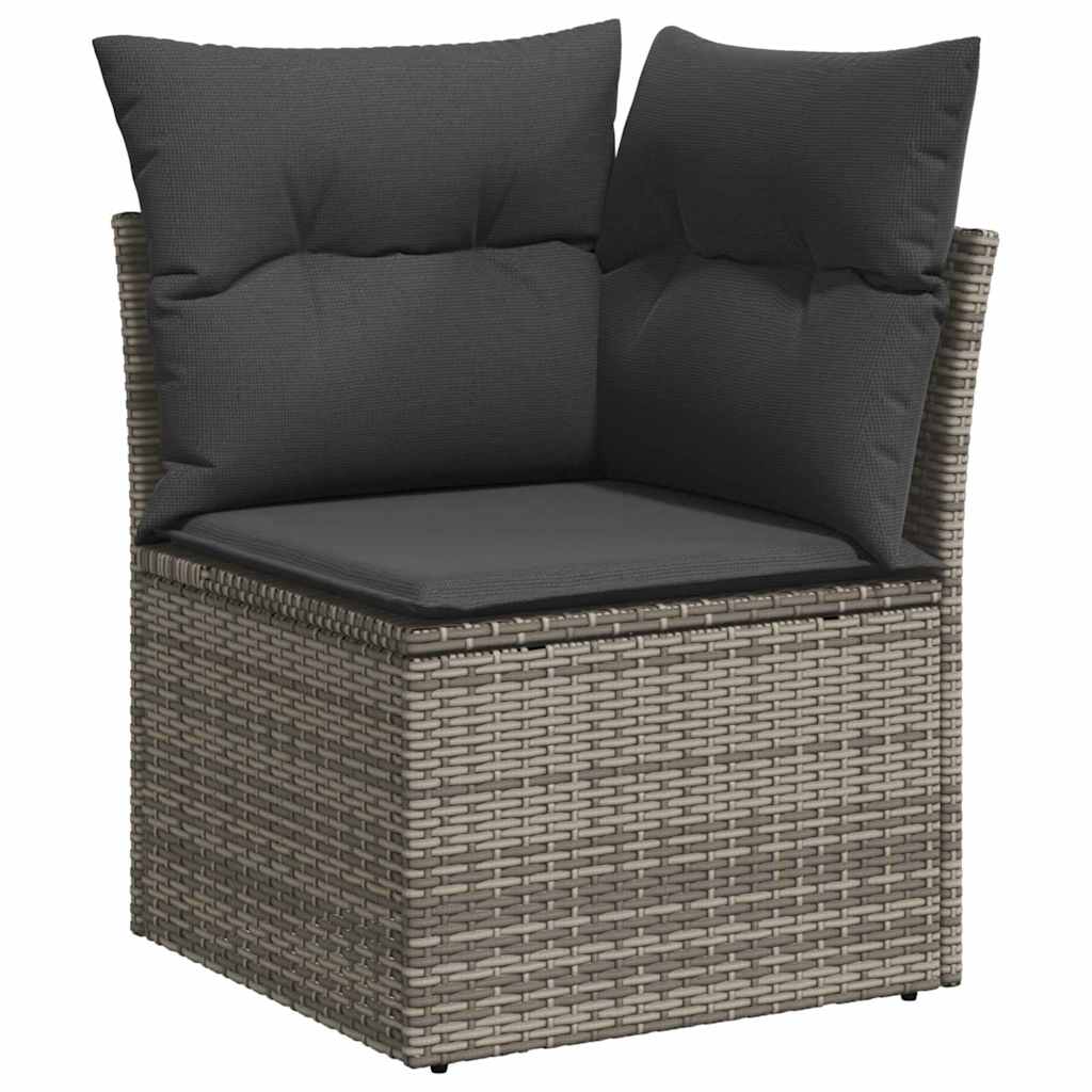 Set Divano da Giardino con cuscino 13 pcs Grigio polyrattan