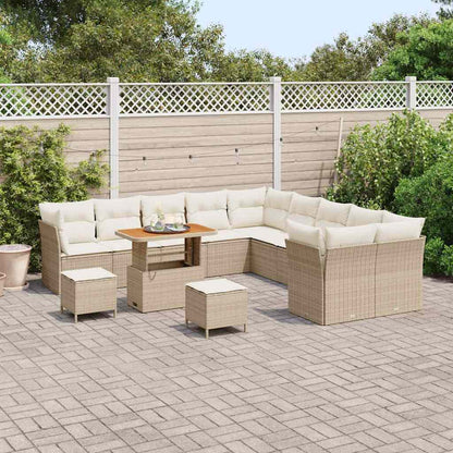 Set Divano da Giardino con cuscino 13 pcs beige e panna