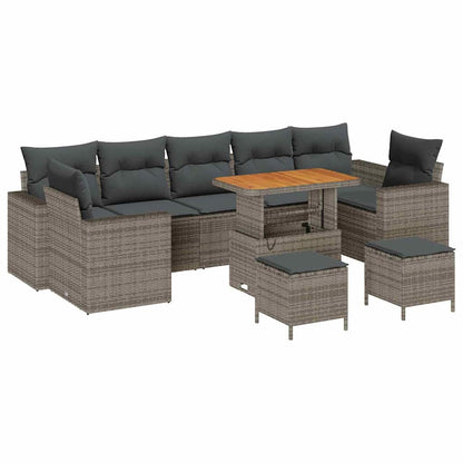 Set Divano da Giardino con cuscino 13 pcs Grigio polyrattan
