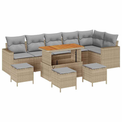 Set Divano da Giardino 12 pcs Beige e Grigio Chiaro polyrattan