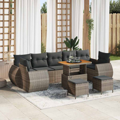Set Divano da Giardino con cuscino 10 pcs Grigio