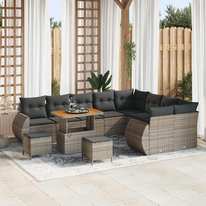 Set Divano da Giardino con cuscino 12 pcs Grigio