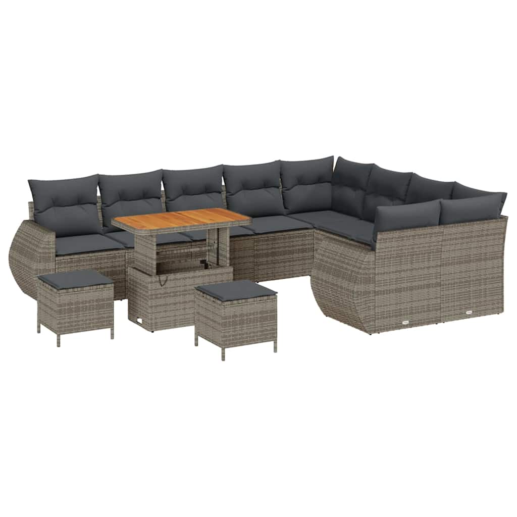 Set Divano da Giardino con cuscino 12 pcs Grigio
