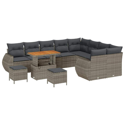 Set Divano da Giardino con cuscino 12 pcs Grigio