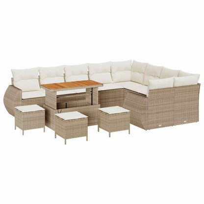 Set Divano da Giardino con cuscino 13 pcs beige e panna