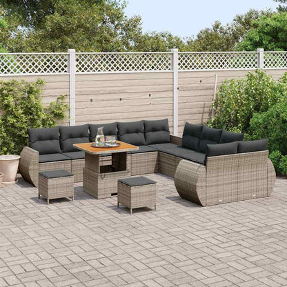 Set Divano da Giardino con cuscino 13 pcs Grigio