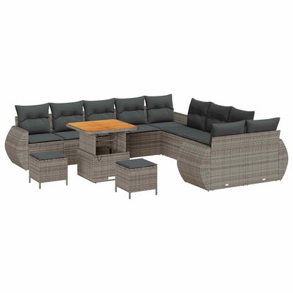 Set Divano da Giardino con cuscino 13 pcs Grigio