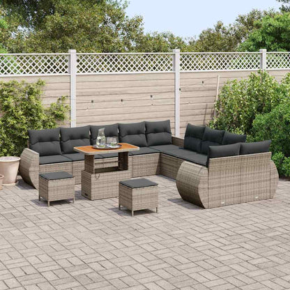Set Divano da Giardino con cuscino con cuscino 13 pcs Grigio