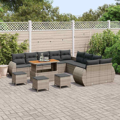 Set Divano da Giardino con cuscino 14 pcs Grigio