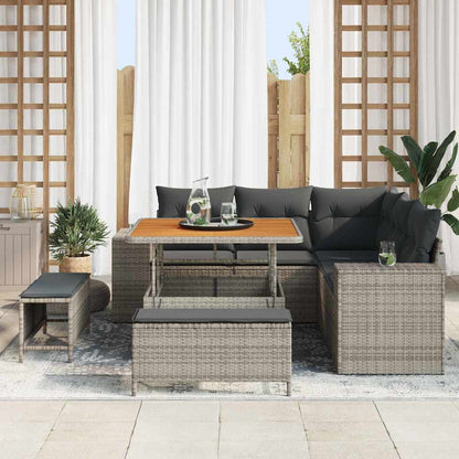 Set Divano da Giardino con cuscino con cuscino 8 pcs Grigio