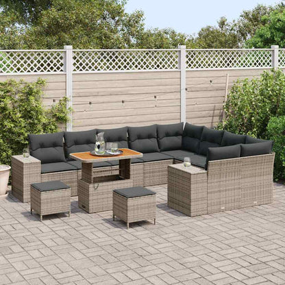 Set Divano da Giardino con cuscino con cuscino 12 pcs Grigio