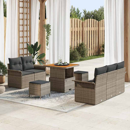 Set Divano da Giardino con cuscino con cuscino 8 pcs Grigio