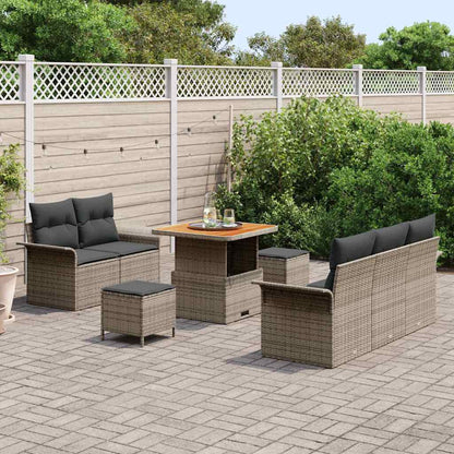 Set Divano da Giardino con cuscino con cuscino 8 pcs Grigio
