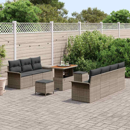Set Divano da Giardino con cuscino con cuscino 10 pcs Grigio
