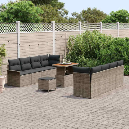Set Divano da Giardino con cuscino con cuscino 11 pcs Grigio